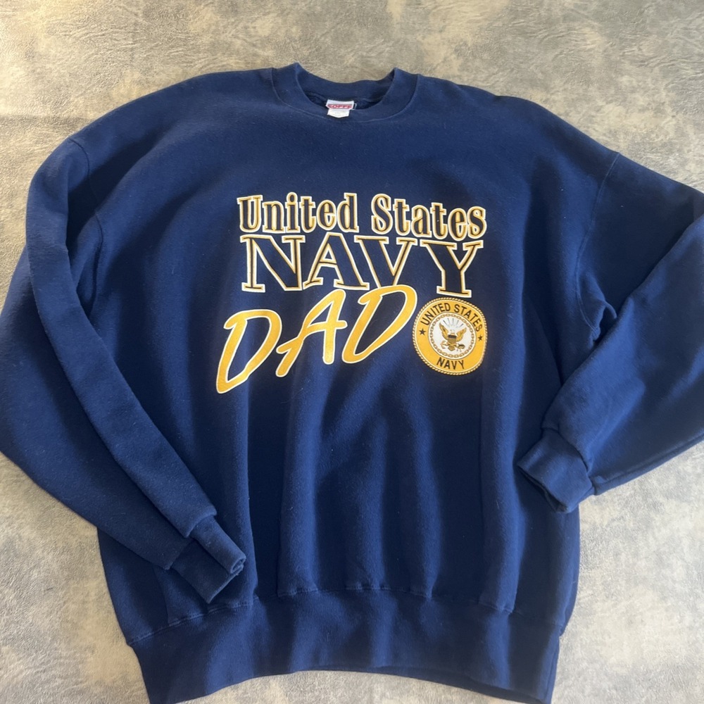 Navy Midshipmen Sweatshirt SOFFE 2XL 50/50 Fleece USA Dad Pullover Crew VTG